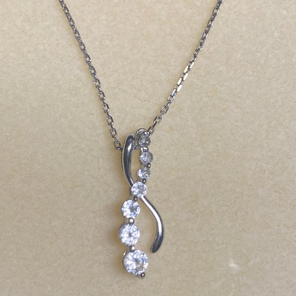 Sterling Silver & Diamond Necklace - Picture 1 of 4
